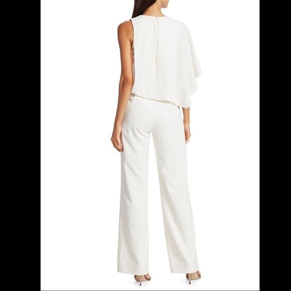 Halston Asymmetrical Cape Jumpsuit - Picture 2 of 10